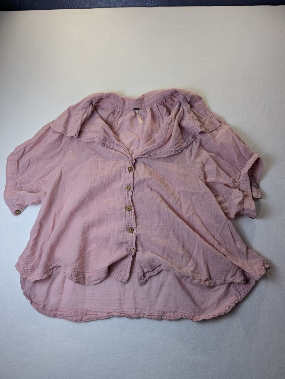 Free People Pink Button Up Blouse Size XS